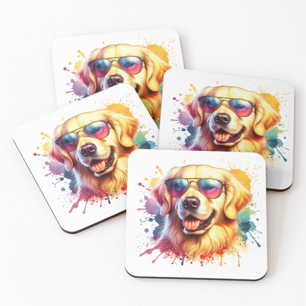 Item preview, Watercolor Golden Retriever Wearing Sunglasses designed and sold by TheAnimalZ00.