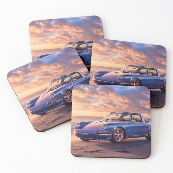 Item preview, Vintage Porsche 911 Targa Beach Sunset designed and sold by OwnByCats.