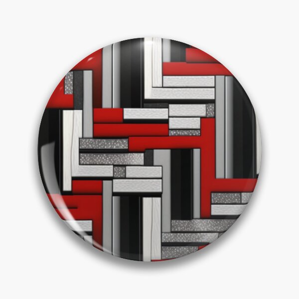 Item preview, Fantasy pattern geometry boxes black gray white red herringbone designed and sold by G-M-Designs.