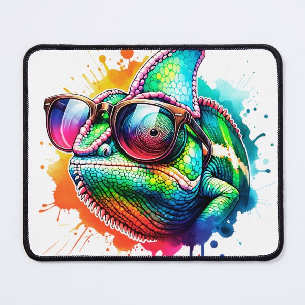 Item preview, Watercolor Chameleon Wearing Sunglasses designed and sold by TheAnimalZ00.