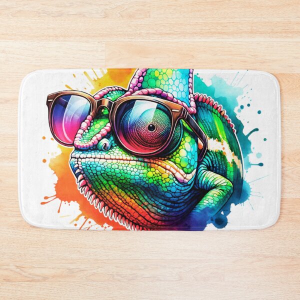 Item preview, Watercolor Chameleon Wearing Sunglasses designed and sold by TheAnimalZ00.