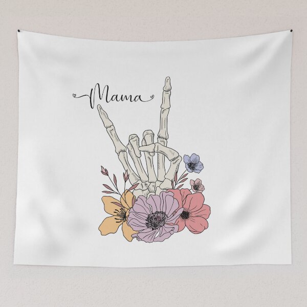 Item preview, Cool Skeleton Mama with flowers designed and sold by LuxTeesNThings.