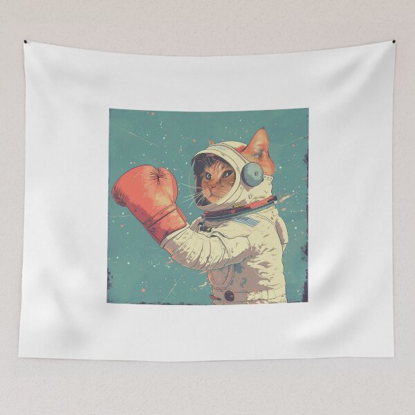 Aperçu de l'œuvre Chat Astronaute, Kitty Boxer, Espace, Sport créée et vendue par CreativeArts-S.