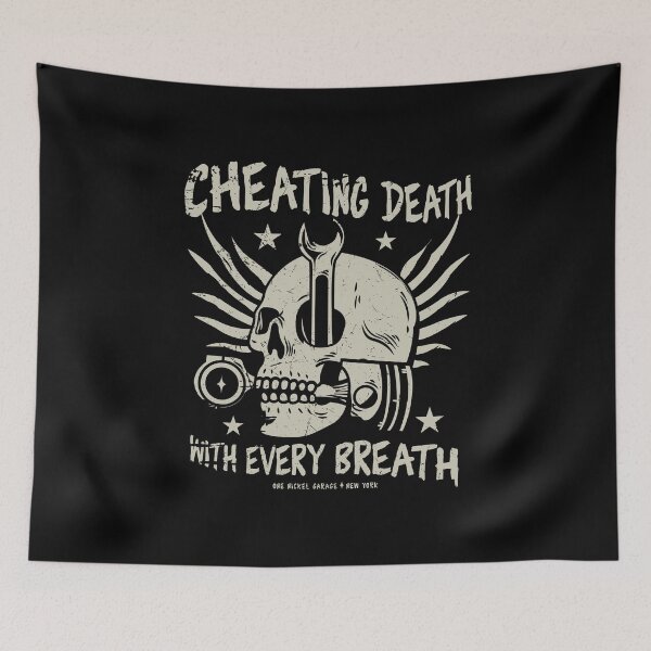 Item preview, One Nickel Garage / Cheating Death With Every Breath T-Shirt designed and sold by TheKellyNickels.