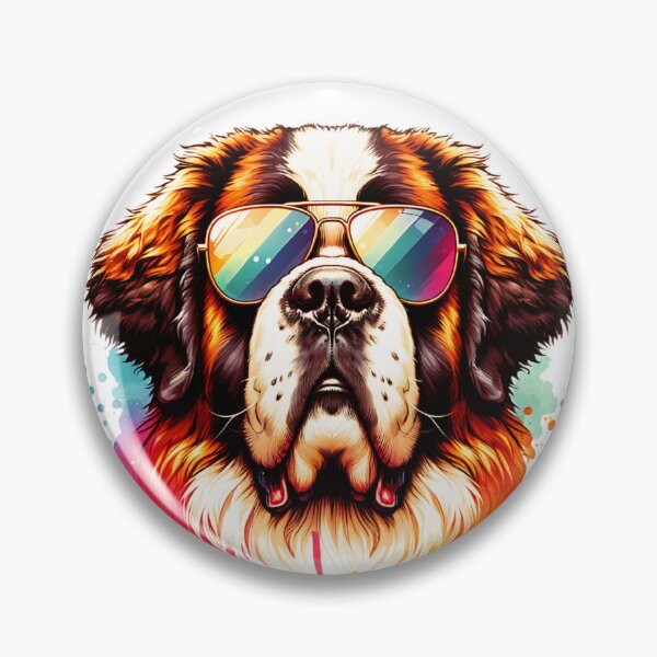 Item preview, Watercolor Saint Bernard Wearing Sunglasses designed and sold by TheAnimalZ00.