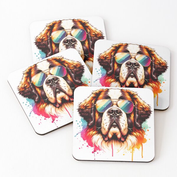 Item preview, Watercolor Saint Bernard Wearing Sunglasses designed and sold by TheAnimalZ00.