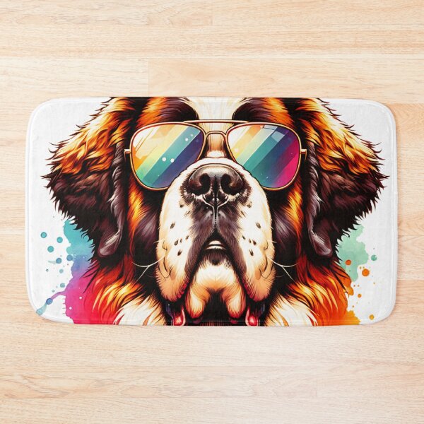 Item preview, Watercolor Saint Bernard Wearing Sunglasses designed and sold by TheAnimalZ00.