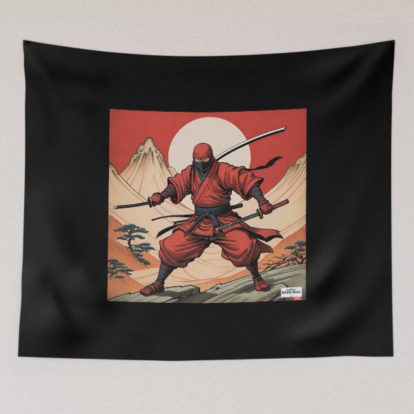 Item preview, Ninja red Japan style 9 designed and sold by RedWolfDisigne.
