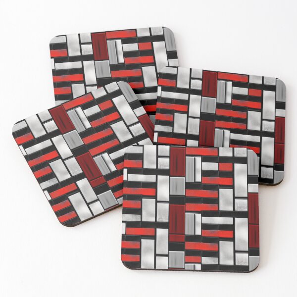 Item preview, Fantasy pattern geometric boxes black white red gray designed and sold by G-M-Designs.