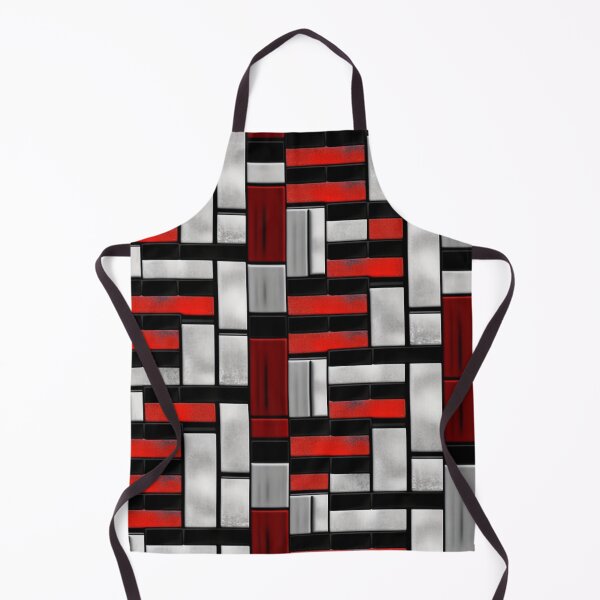 Artikelvorschau, Fantasiemuster Geometrik Kästen schwarz weiß rot grau entworfen und verkauft von G-M-Designs.
