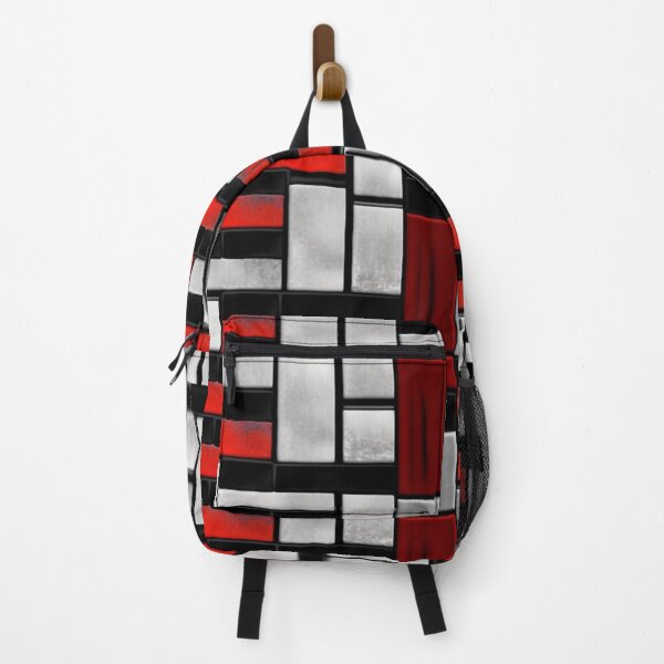 Artikelvorschau, Fantasiemuster Geometrik Kästen schwarz weiß rot grau entworfen und verkauft von G-M-Designs.