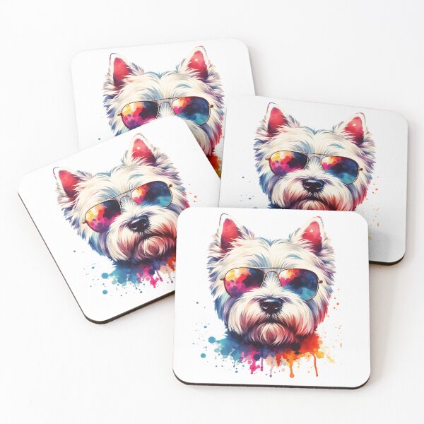 Item preview, Watercolor West Highland White Terrier Wearing Sunglasses designed and sold by TheAnimalZ00.