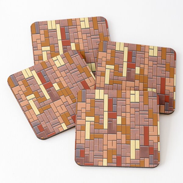 Item preview, Fantasy pattern geometric boxes black red yellow orange cinnamon chocolate vanilla colorful designed and sold by G-M-Designs.