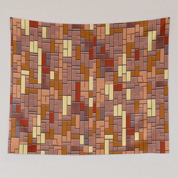 Item preview, Fantasy pattern geometric boxes black red yellow orange cinnamon chocolate vanilla colorful designed and sold by G-M-Designs.