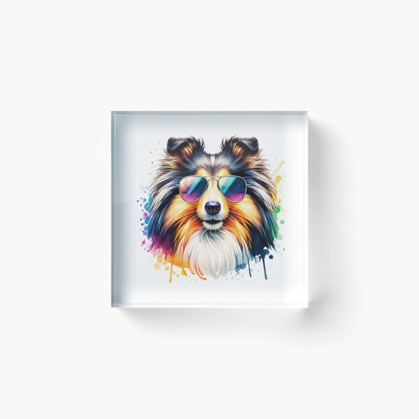 Item preview, Watercolor Shetland Sheepdog Wearing Sunglasses designed and sold by TheAnimalZ00.