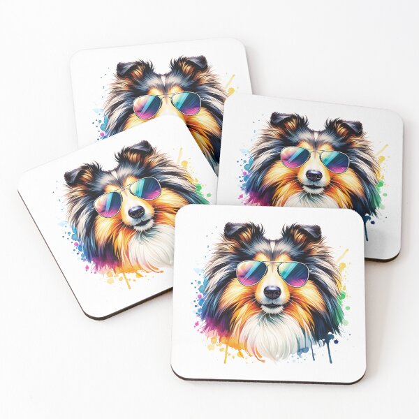 Item preview, Watercolor Shetland Sheepdog Wearing Sunglasses designed and sold by TheAnimalZ00.
