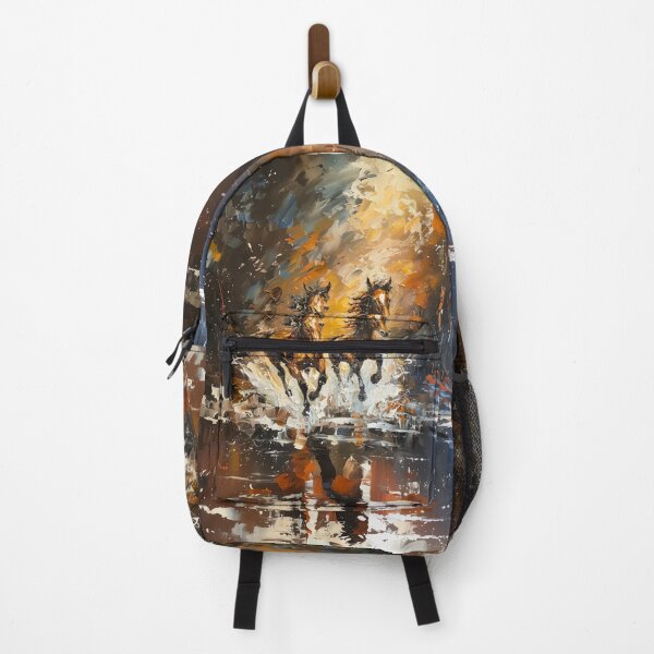 Item preview, Wild Galloping Horses Through Water in Brown tones designed and sold by No1Equestrian.