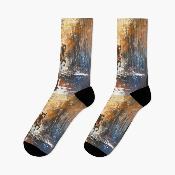 Item preview, Wild Galloping Horses Through Water in Brown tones designed and sold by No1Equestrian.