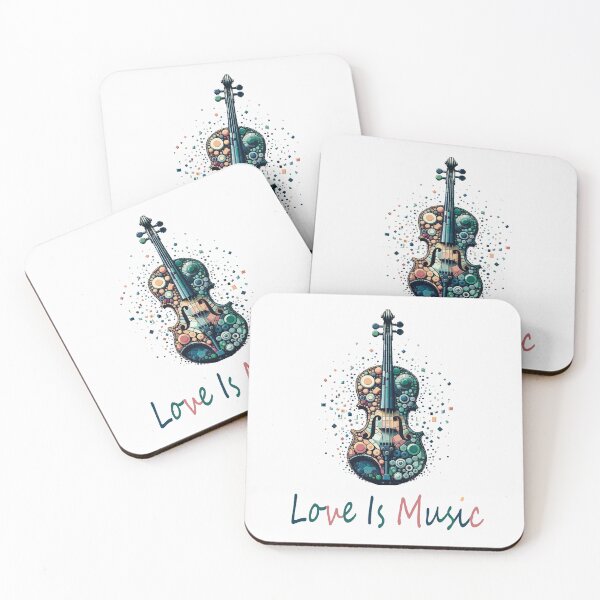 Item preview, Love Is Music: Artistic Violin Design with Colorful Abstract Patterns designed and sold by FarBeyound.