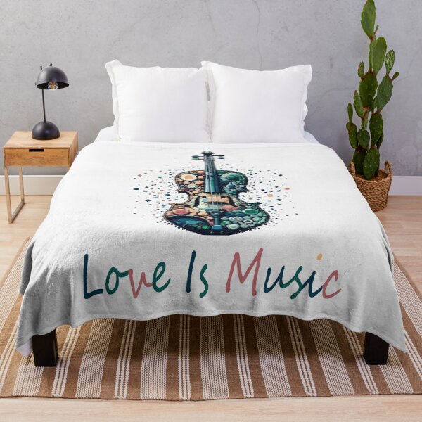Item preview, Love Is Music: Artistic Violin Design with Colorful Abstract Patterns designed and sold by FarBeyound.