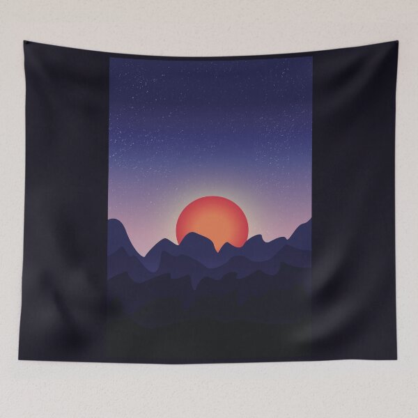 Aperçu de l'œuvre Paysage de montagne coucher de soleil créée et vendue par oliviaott.