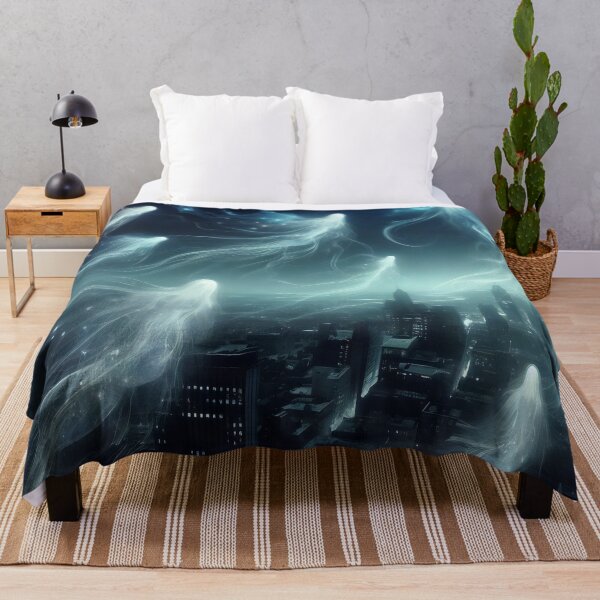 Item preview, Ghosts flying over the city. designed and sold by MyHappyArtShop.