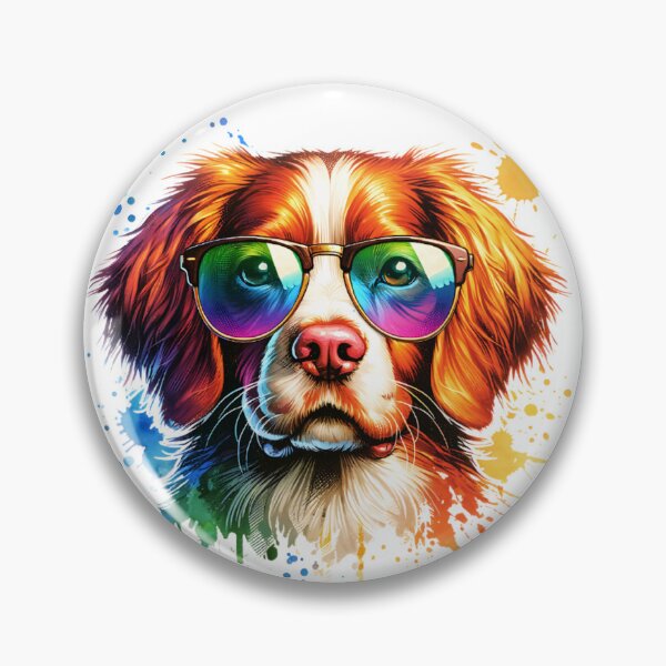 Item preview, Watercolor Brittany Spaniel Wearing Sunglasses designed and sold by TheAnimalZ00.