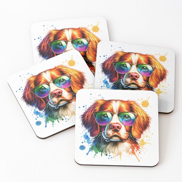 Item preview, Watercolor Brittany Spaniel Wearing Sunglasses designed and sold by TheAnimalZ00.