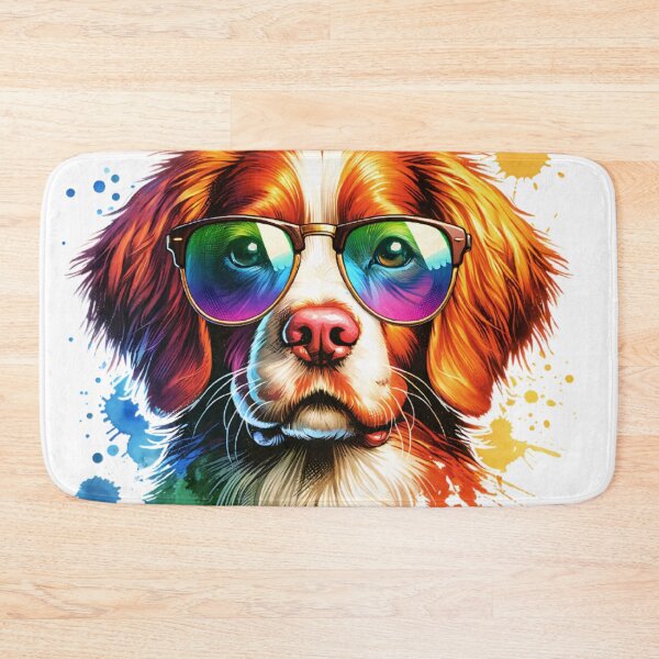 Item preview, Watercolor Brittany Spaniel Wearing Sunglasses designed and sold by TheAnimalZ00.