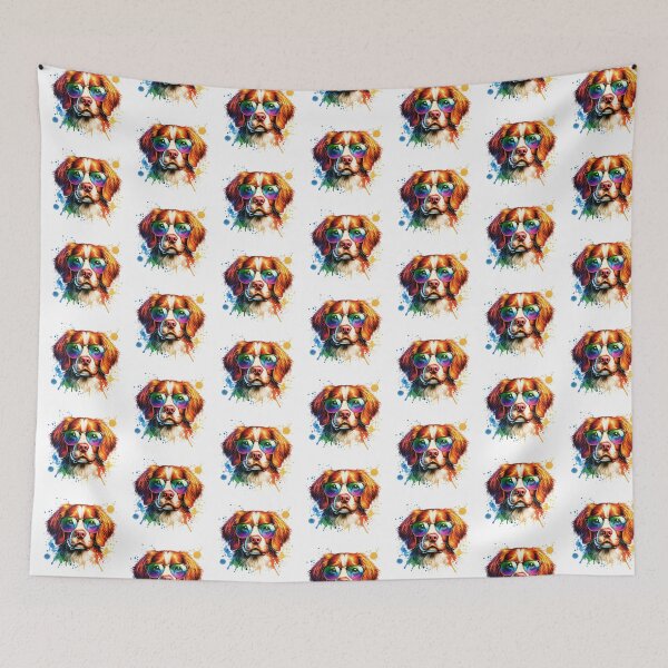 Item preview, Watercolor Brittany Spaniel Wearing Sunglasses designed and sold by TheAnimalZ00.