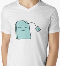 kawaii tea love blue Men's V-Neck T-Shirt