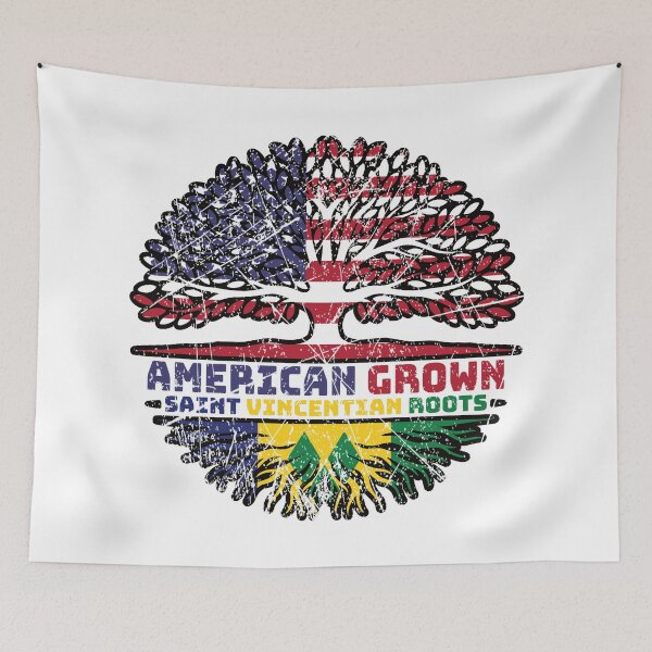 Item preview, Saint Vincent and the Grenadines Saint Vincentian American USA Tree Roots Flag designed and sold by FlagX.