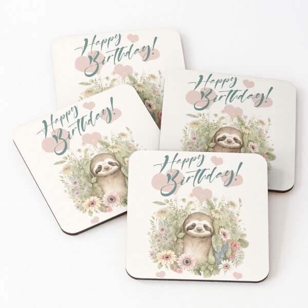 Item preview, Happy Birthday Greeting Cards - Watercolor Sloth designed and sold by InkyGenies.
