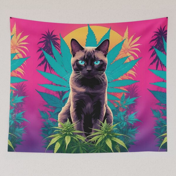 Item preview, neon cyberwave kitty kat designed and sold by wojysmokes.
