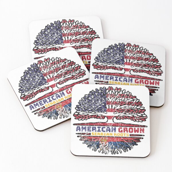 Item preview, Serbian Serbia US American USA United States Tree Roots Flag designed and sold by FlagX.