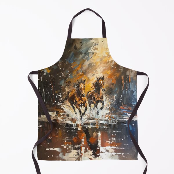 Item preview, Wild Galloping Horses Through Water in Brown tones designed and sold by No1Equestrian.