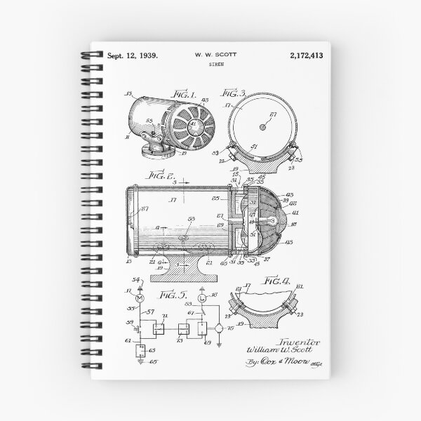 Item preview, Siren 1939 Vintage Patent Art White Background designed and sold by Peek-Designs.