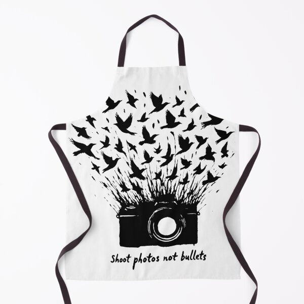 Item preview, Shoot photos not bullets Camera 35mm and flock Black designed and sold by PrintSoulDesign.