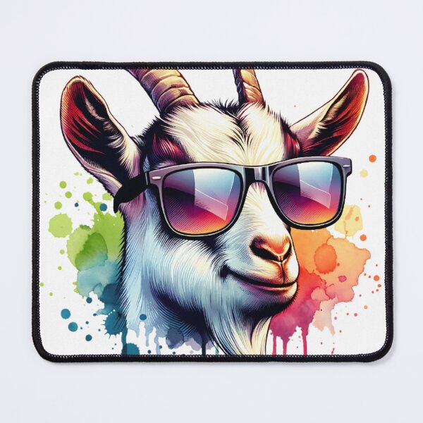 Item preview, Watercolor Goat Wearing Sunglasses designed and sold by TheAnimalZ00.