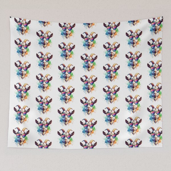 Item preview, Watercolor Goat Wearing Sunglasses designed and sold by TheAnimalZ00.