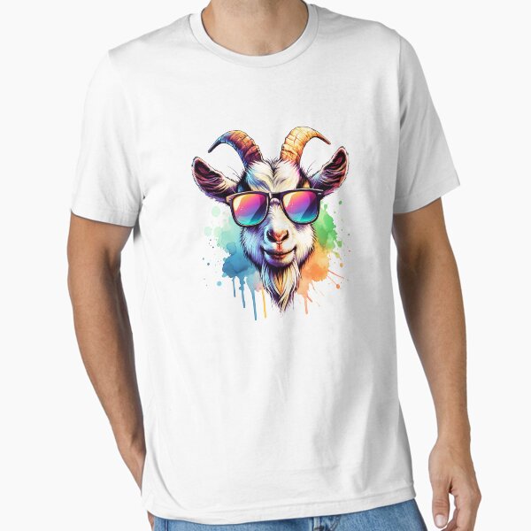 Item preview, Watercolor Goat Wearing Sunglasses designed and sold by TheAnimalZ00.
