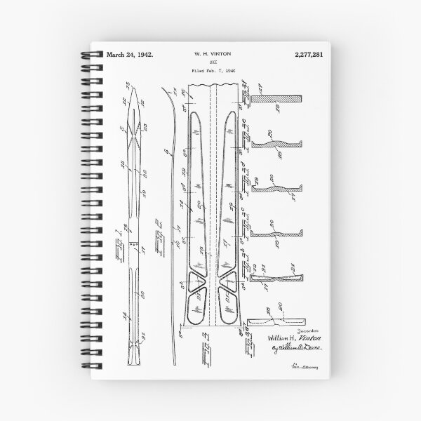 Item preview, Ski Patent Art Poster Winter White Background designed and sold by Peek-Designs.