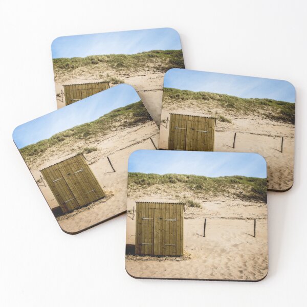 Item preview, Coastal Charm: Beach Dressing Cabin with Sand Dune and Blue Sky designed and sold by InbalTurShalom.