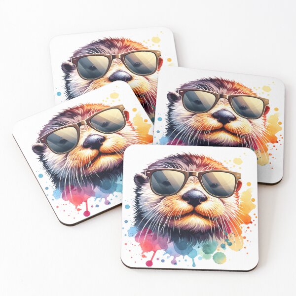 Item preview, Watercolor Sea Otter Wearing Sunglasses designed and sold by TheAnimalZ00.