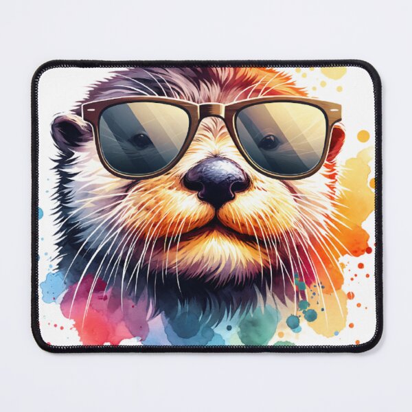 Item preview, Watercolor Sea Otter Wearing Sunglasses designed and sold by TheAnimalZ00.