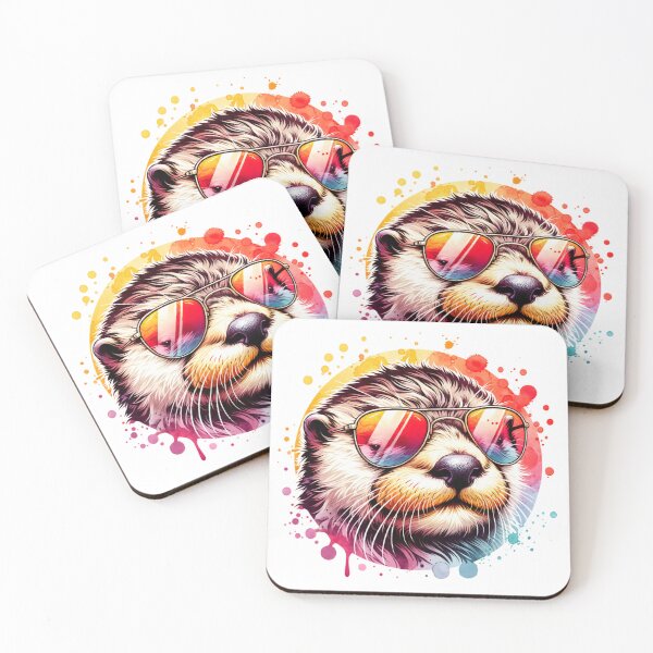 Item preview, Watercolor Sea Otter Wearing Sunglasses designed and sold by TheAnimalZ00.