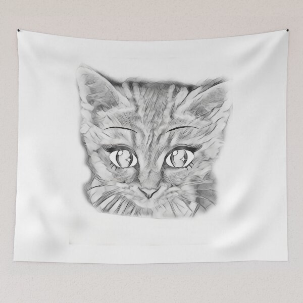 Item preview, pencil cat with eyebrow designed and sold by Angela95P.