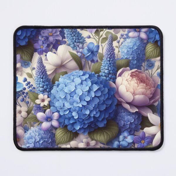 Item preview, Blue Blossoms - Floral Art Print in Cool Tones designed and sold by lloreleya.