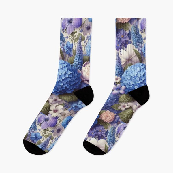 Item preview, Blue Blossoms - Floral Art Print in Cool Tones designed and sold by lloreleya.