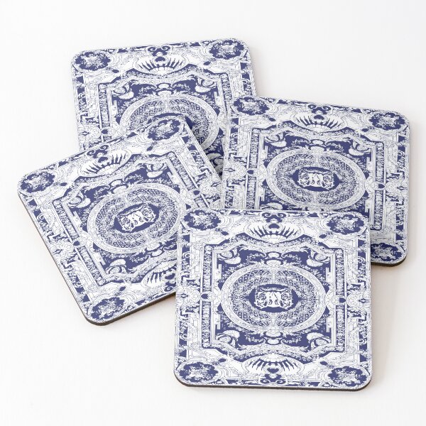 Item preview, Classic Elegant Chic Blue Baroque Ornaments designed and sold by tanjica.
